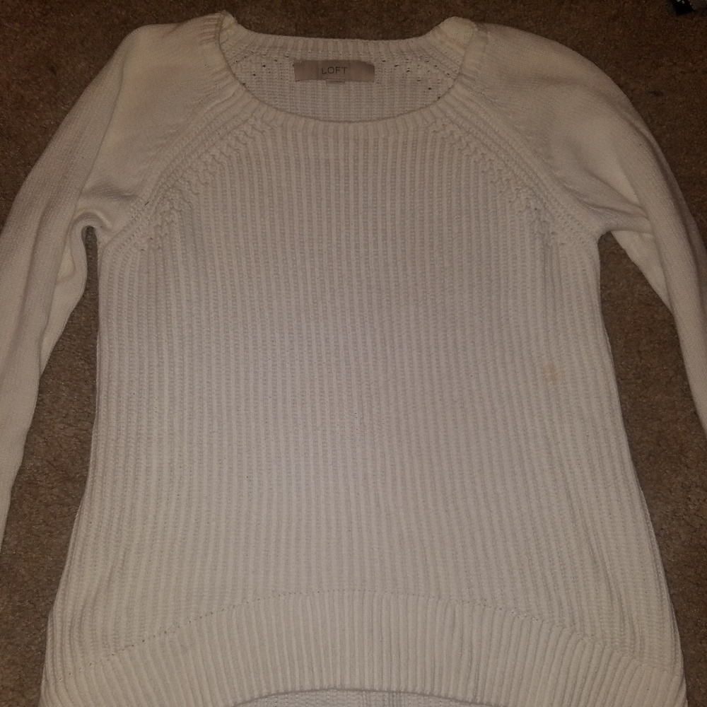 Loft white cotton sweater